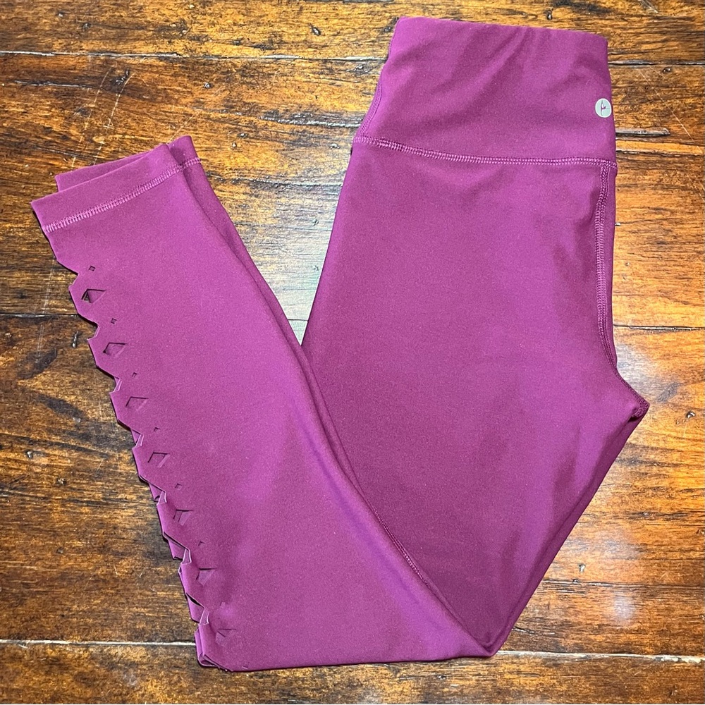90 Degree by Reflex High Waist Leggings Women XS Plum Active Workout Yoga Run